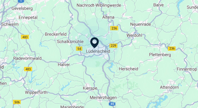Wir sind in ganz Nordrhein-Westfalen tätig. Von unserem Hauptsitz in Lüdenscheid aus betreuen wir das gesamte Bundesland.